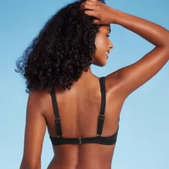 Women's Mesh Detail Underwire Bikini Top - Shade & Shore™ Black