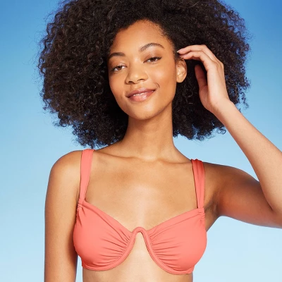 Women's Shirred Cup Continuous Underwire Bikini Top - Shade & Shoreâ„¢ Pink - Image 2