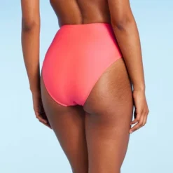 Women's High Waist Cheeky Bikini Bottom - Shade & Shore™ Pink