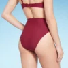 Women's High Waist High Leg Bikini Bottom - Shade & Shore™ Red