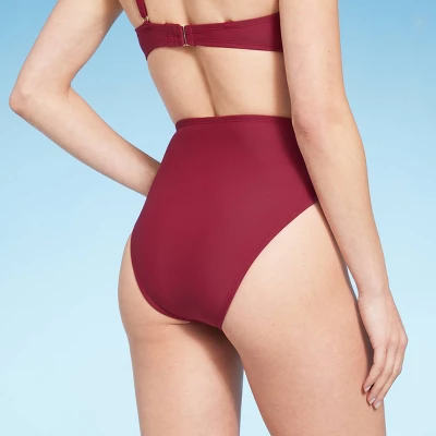 Women's High Waist High Leg Bikini Bottom - Shade & Shoreâ„¢ Red