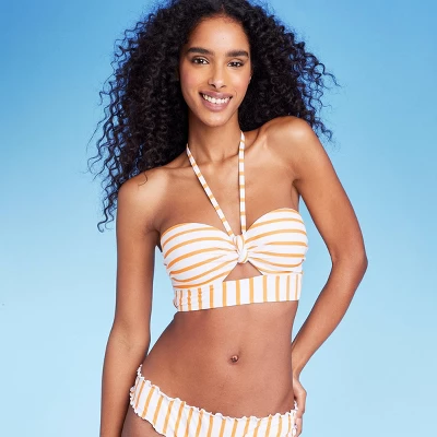 Women's Lightly Lined Tunneled Front Keyhole Bikini Top - Shade & Shoreâ„¢ Orange - Image 2