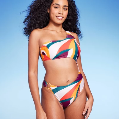 Women's One Shoulder Cut Out One Piece Swimsuit - Shade & Shoreâ„¢ Multi Abstract Print - Image 2