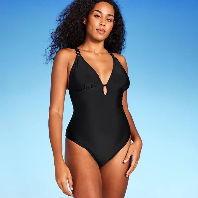 Women's Plunge Hardware Trim Cheeky One Piece Swimsuit - Shade & Shoreâ„¢ - Image 4