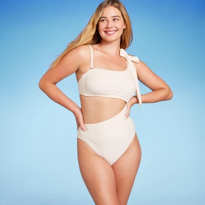 Women's One Shoulder Bow Cut Out One Piece Swimsuit - Shade & Shoreâ„¢ - Image 4