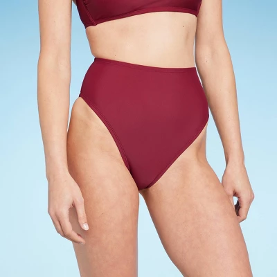 Women's High Waist High Leg Bikini Bottom - Shade & Shoreâ„¢ Red - Image 5