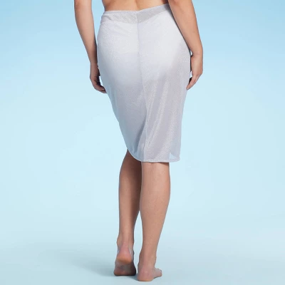 Women's Lurex Tunneled Front Cover Up Skirt - Shade & Shoreâ„¢ White - Image 4