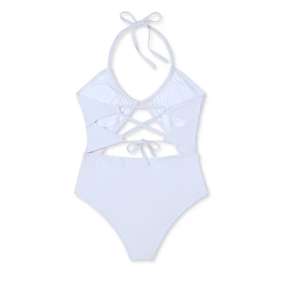 Women's Cut Out Halter Lurex One Piece Swimsuit - Shade & Shoreâ„¢ Cream - Image 5
