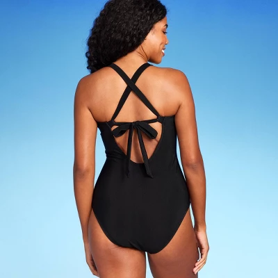 Women's Ribbed Plunge Ring Detail One Piece Swimsuit - Shade & Shoreâ„¢ - Image 3