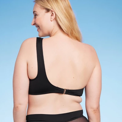 Women's One Shoulder Mesh Bikini Top - Shade & Shoreâ„¢ Black - Image 4