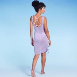 Women's Lurex Tunneled Side Cover Up Tank Dress - Shade & Shore™ Lilac Purple