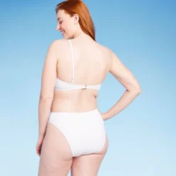 Women's One Shoulder Cut Out Extra Cheeky One Piece Swimsuit - Shade & Shoreâ„¢ White