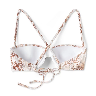 Women's Light Lift Shirred Underwire Bikini Top - Shade & Shoreâ„¢ Snake Print - Image 6
