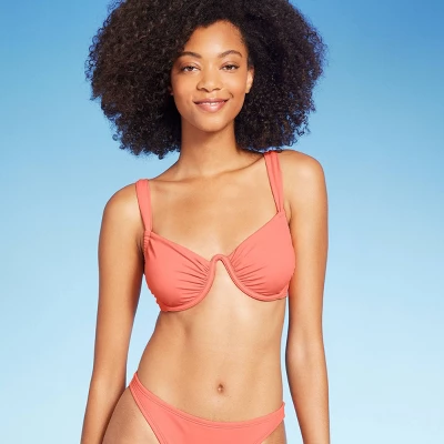Women's Shirred Cup Continuous Underwire Bikini Top - Shade & Shoreâ„¢ Pink - Image 5