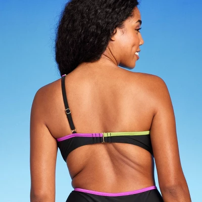Women's Contrast Binding One Shoulder Bralette Bikini Top - Shade & Shoreâ„¢ - Image 4