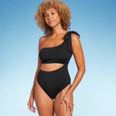 Women's One Shoulder Bow Cut Out One Piece Swimsuit - Shade & Shoreâ„¢ - Image 2