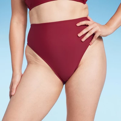 Women's High Waist High Leg Bikini Bottom - Shade & Shoreâ„¢ Red - Image 3