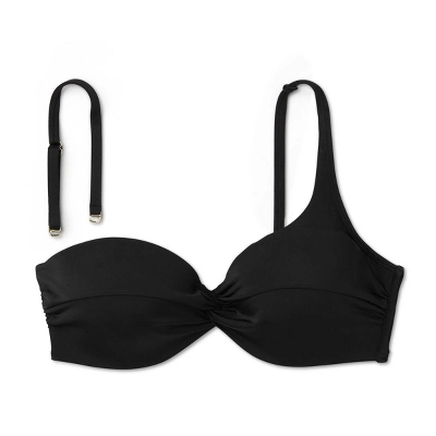 Women's Lightly Lined Twist-Front One Shoulder Bikini Top - Shade & Shoreâ„¢ Black - Image 5