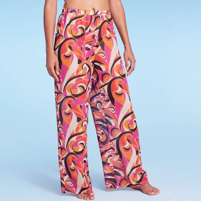 Women's Pull-On Cover Up Pants - Shade & Shoreâ„¢ Multi Abstract Print - Image 4