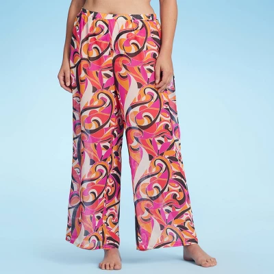Women's Pull-On Cover Up Pants - Shade & Shoreâ„¢ Multi Abstract Print - Image 2