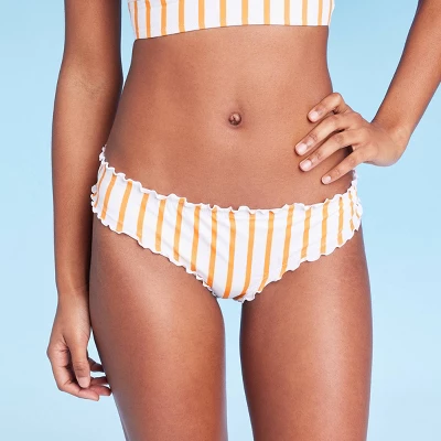 Women's Ruffle Cheeky Bikini Bottom - Shade & Shoreâ„¢ Orange - Image 3