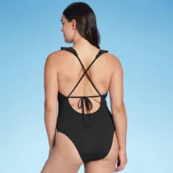 Women's Plunge Flounce Neckline One Piece Swimsuit - Shade & Shoreâ„¢