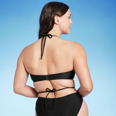 Women's Lightly Lined Ribbed Halter Bikini Top - Shade & Shoreâ„¢ - Image 4