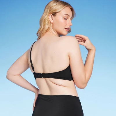 Women's Lightly Lined Twist-Front One Shoulder Bikini Top - Shade & Shoreâ„¢ Black - Image 4