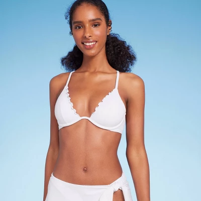 Women's Underwire Ruffle Trim Bikini Top - Shade & Shoreâ„¢ White - Image 5